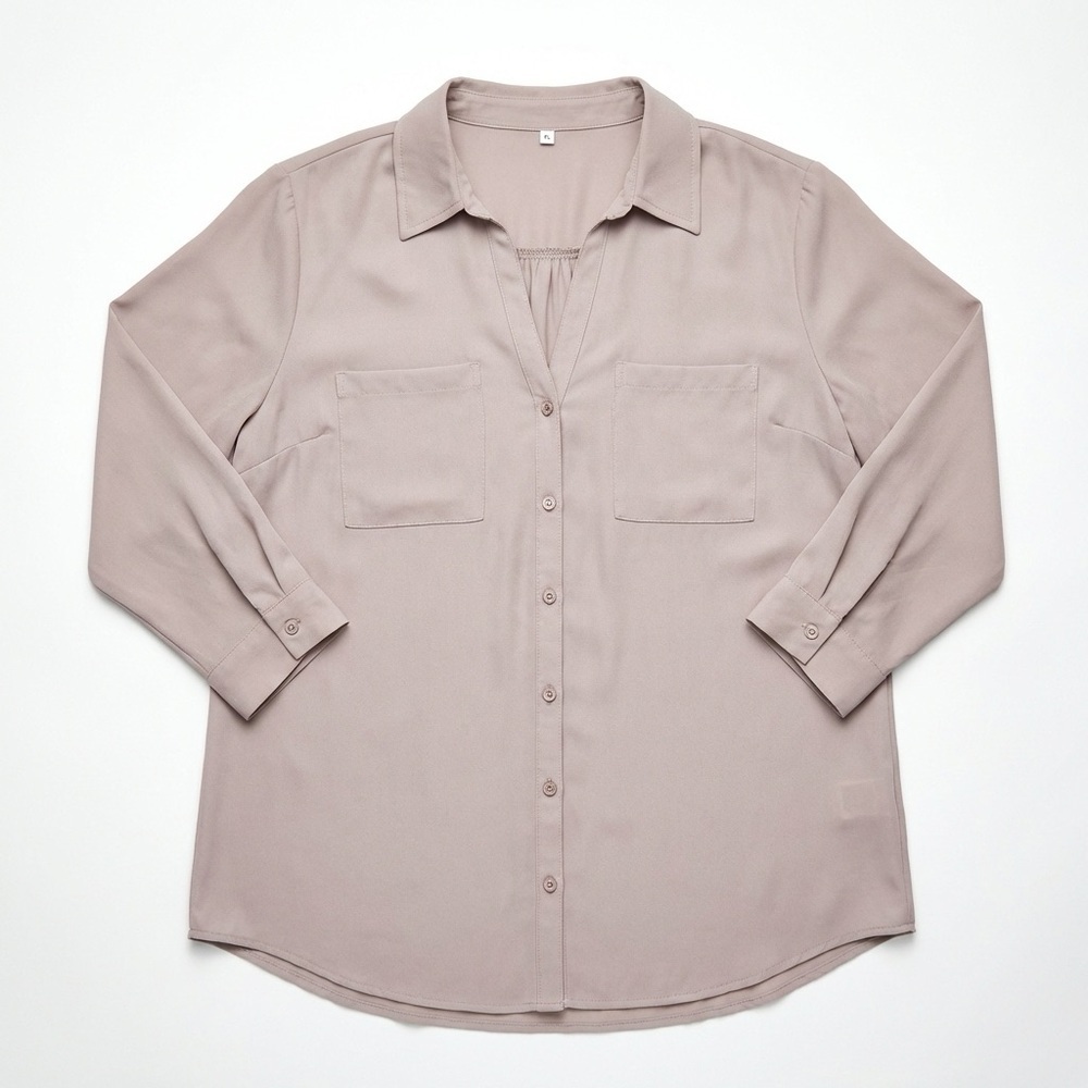 Maurices Blush Pink Satin Blouse. XL.